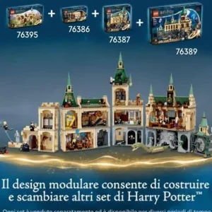 Fashion Harry Potter La Camera Dei Segreti Di Hogwarts, Set Castello Con Sala Grande E Minifigure D'Oro Del 20° Anniversario, 76389 Mattoncini