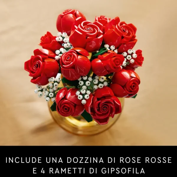 Sale Icons 10328 Bouquet Di Rose, Set Fiori Finti Per Adulti, Decorazione Casa, Idea Regalo Per Lei O Lui, Collezione Botanica Mattoncini