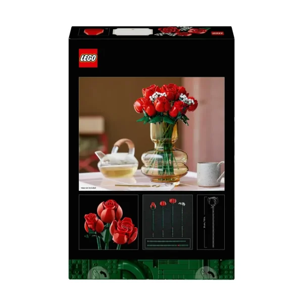 Sale Icons 10328 Bouquet Di Rose, Set Fiori Finti Per Adulti, Decorazione Casa, Idea Regalo Per Lei O Lui, Collezione Botanica Mattoncini