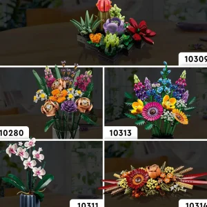 Best Sale Icons 10314 Centrotavola Di Fiori Secchi Finti, Botanical Collection Fai Da Te Per Adulti Con Rosa E Gerbera Artificiali Mattoncini