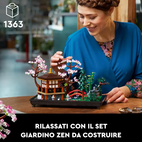 Outlet Icons 10315 Il Giardino Tranquillo, Kit Giardino Botanico Zen Per Adulti Con Fiori Di Loto, Regalo Per Donna E Uomo Mattoncini