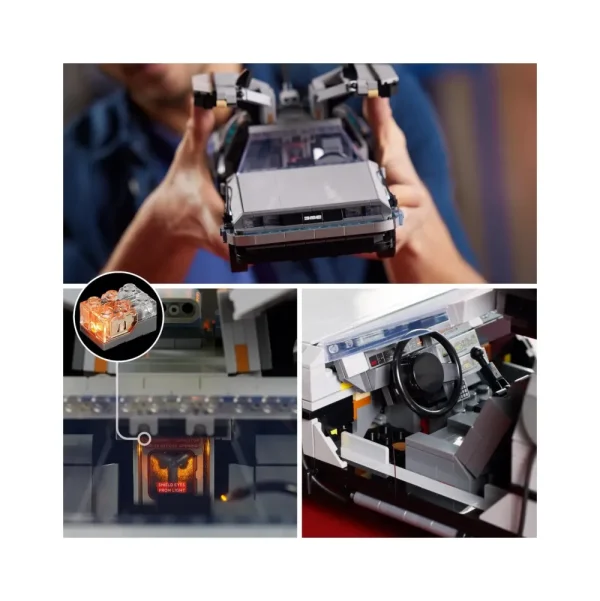 New 10300 Macchina Del Tempo Ritorno Al Futuro, Set Modellino Delorean Da Costruire, Minifigure Di Doc E Marty Mcfly Mattoncini