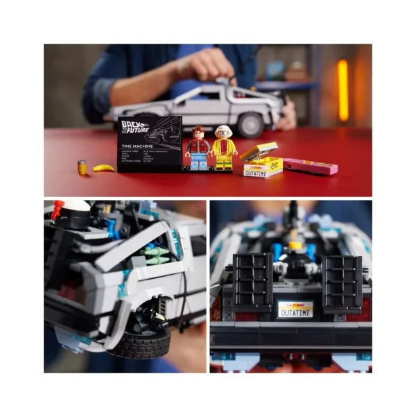 New 10300 Macchina Del Tempo Ritorno Al Futuro, Set Modellino Delorean Da Costruire, Minifigure Di Doc E Marty Mcfly Mattoncini