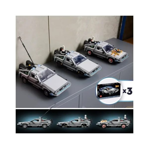 New 10300 Macchina Del Tempo Ritorno Al Futuro, Set Modellino Delorean Da Costruire, Minifigure Di Doc E Marty Mcfly Mattoncini