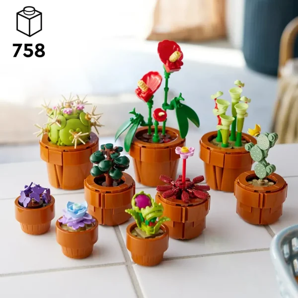 Flash Sale Icons 10329 Piantine, Collezione Botanica Con Fiori Artificiali, Decorazione Casa, Idea Regalo Di Compleanno Donna O Uomo Mattoncini