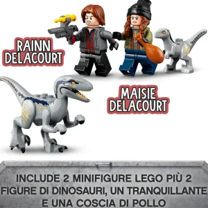 Shop Jurassic World 76946 La Cattura Dei Velociraptor Blue E Beta, Giochi Per Bambini Di 6+ Anni Con Dinosauri Giocattolo Mattoncini