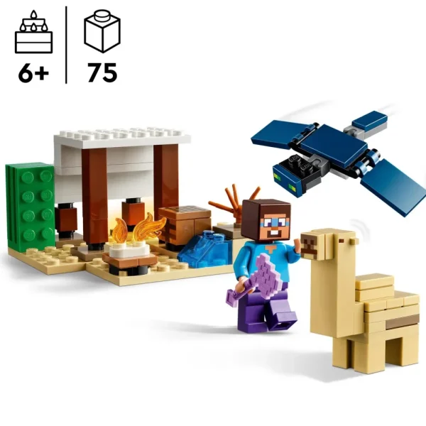 Fashion Lego 21251 Spedizione Di Steve Nel Deserto, Gioco Per Bambini Di 6+ Anni, Bioma Con Casa Giocattolo E Personaggi Mattoncini