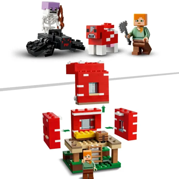 Best Minecraft La Casa Dei Funghi, Giocattoli Per Bambini Di 8+ Anni, Idea Regalo Con Il Personaggio Di Alex, 21179 Mattoncini