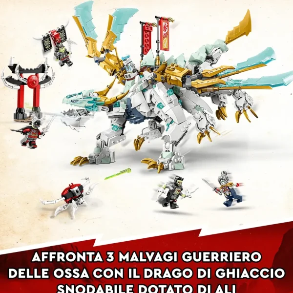 Clearance 71786 Drago Di Ghiaccio Di Zane 2In1 Con Drago Giocattolo E Guerriero Action Figure, Kit Modellismo Per Bambini Mattoncini