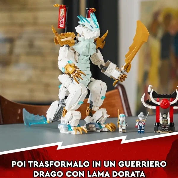 Clearance 71786 Drago Di Ghiaccio Di Zane 2In1 Con Drago Giocattolo E Guerriero Action Figure, Kit Modellismo Per Bambini Mattoncini