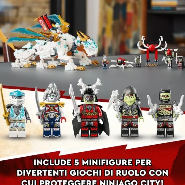 Clearance 71786 Drago Di Ghiaccio Di Zane 2In1 Con Drago Giocattolo E Guerriero Action Figure, Kit Modellismo Per Bambini Mattoncini