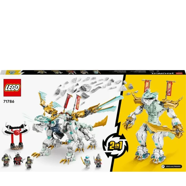 Clearance 71786 Drago Di Ghiaccio Di Zane 2In1 Con Drago Giocattolo E Guerriero Action Figure, Kit Modellismo Per Bambini Mattoncini