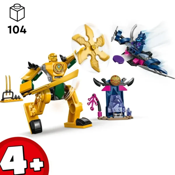 Fashion 71804 Mech Da Battaglia Di Arin, Giochi Per Bambini 4+, Action Figure Giocattolo Da Costruire Con Starter Brick Mattoncini