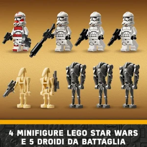 Outlet Lego Star Wars 75372 Battle Pack Clone Trooper E Battle Droid Con Veicolo Giocattolo Speeder Bike, Idea Regalo Bambini 7+ Anni Mattoncini