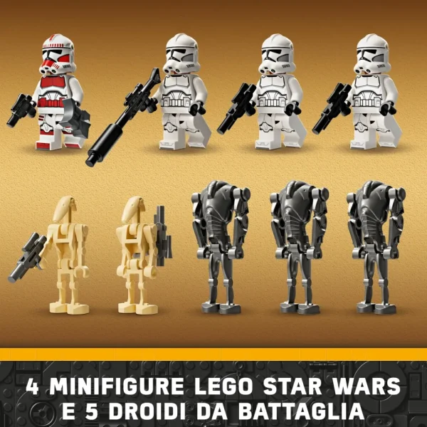 Outlet Lego Star Wars 75372 Battle Pack Clone Trooper E Battle Droid Con Veicolo Giocattolo Speeder Bike, Idea Regalo Bambini 7+ Anni Mattoncini