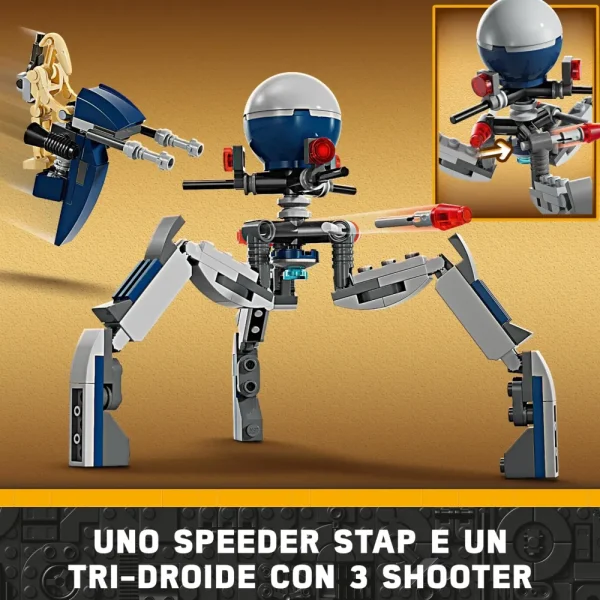 Outlet Lego Star Wars 75372 Battle Pack Clone Trooper E Battle Droid Con Veicolo Giocattolo Speeder Bike, Idea Regalo Bambini 7+ Anni Mattoncini