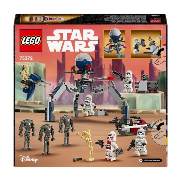 Outlet Lego Star Wars 75372 Battle Pack Clone Trooper E Battle Droid Con Veicolo Giocattolo Speeder Bike, Idea Regalo Bambini 7+ Anni Mattoncini