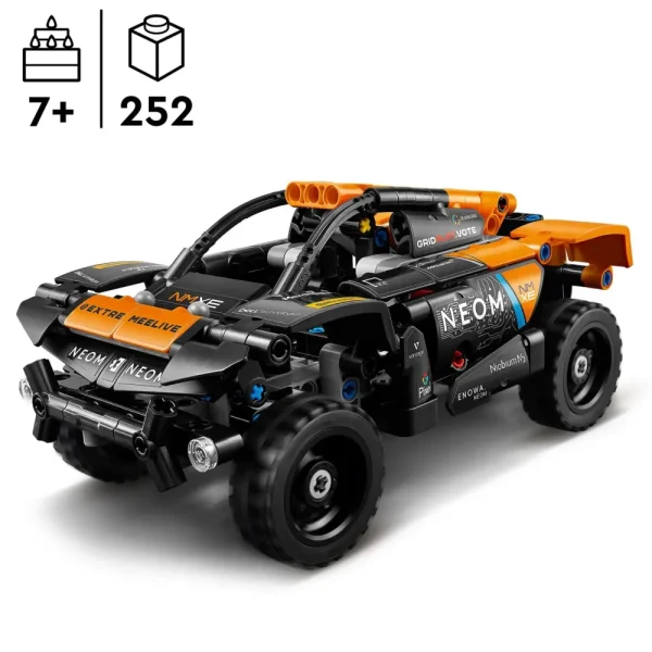 Discount 42166 Neom Mclaren Extreme E Race Car, Macchina Giocattolo Con Funzione Pull-Back, Giochi Per Bambini Di 7+ Anni Mattoncini