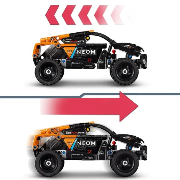 Discount 42166 Neom Mclaren Extreme E Race Car, Macchina Giocattolo Con Funzione Pull-Back, Giochi Per Bambini Di 7+ Anni Mattoncini