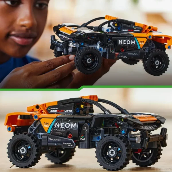 Discount 42166 Neom Mclaren Extreme E Race Car, Macchina Giocattolo Con Funzione Pull-Back, Giochi Per Bambini Di 7+ Anni Mattoncini