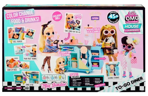 Fashion Surprise Omg To-Go Diner Playset Con Oltre 45 Sorprese E Bambola Inclusa Fashion Dolls