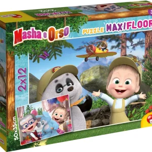 Cheap Masha Puzzle Maxifloor 2 X 12 Giochiamo Ancora! Puzzle Per Bambini