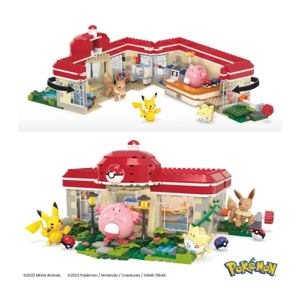 Best Sale Mega Pokemon Centro Pokemon, Set Da Costruire Con 648 Pezzi E Sistema Mattoncino Movimento, Include Pikachu, Chansey, Evee E Togepi, 8+ Anni, Hnt93 Costruzioni Bambini