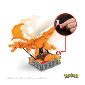 Store Mega Kinetic Charizard, Set Da Costruzione Da 1664 Pezzi, Personaggio Meccanizzato Con Movimento Realistico E Alto 28 Cm Da Collezione, 12+ Anni, Hmw05 Set Costruzioni