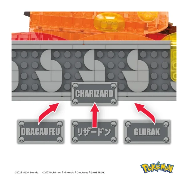 Store Mega Kinetic Charizard, Set Da Costruzione Da 1664 Pezzi, Personaggio Meccanizzato Con Movimento Realistico E Alto 28 Cm Da Collezione, 12+ Anni, Hmw05 Set Costruzioni