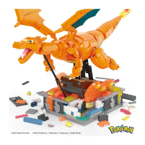 Store Mega Kinetic Charizard, Set Da Costruzione Da 1664 Pezzi, Personaggio Meccanizzato Con Movimento Realistico E Alto 28 Cm Da Collezione, 12+ Anni, Hmw05 Set Costruzioni