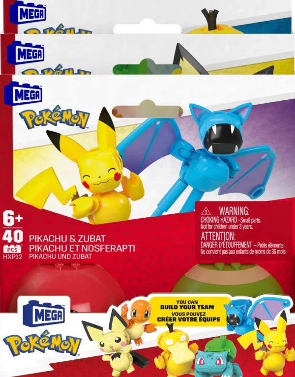 Fashion Mega Pokemon Set Collezione Di Poke Balls, Ciascuno Da Costruire Con 40 Mattoncini E Che Include 2 Poke Balls E 2 Personaggi Del Mondo Pokemon Set Costruzioni
