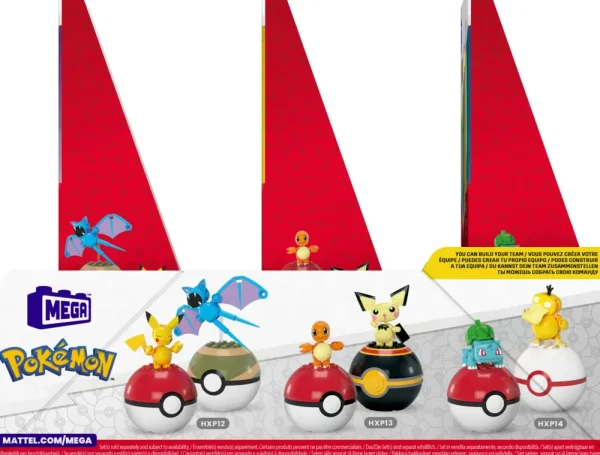 Fashion Mega Pokemon Set Collezione Di Poke Balls, Ciascuno Da Costruire Con 40 Mattoncini E Che Include 2 Poke Balls E 2 Personaggi Del Mondo Pokemon Set Costruzioni
