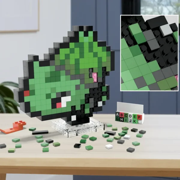 Sale Mega Pokemon Showcase Bulbasaur, Set In Stile Retro Pixelato Da Costruire Con 374 Pezzi, Con Base Piana Per Esporlo E Incisione Sul Retro Per Appenderlo Set Costruzioni