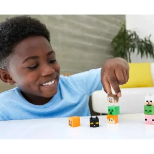 Best Sale Mini Action Figure Testa Mob, Assortimento Personaggi Del Videogioco Dal Design Pixelato Con Teste Giganti, Tutti Da Collezionare, Giocattolo Per Bambini, 6+ Anni, Hdv64 Action Figures
