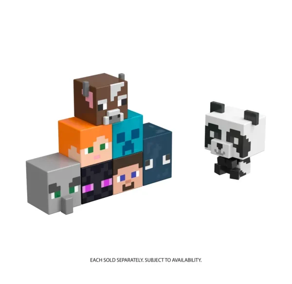 Best Sale Mini Action Figure Testa Mob, Assortimento Personaggi Del Videogioco Dal Design Pixelato Con Teste Giganti, Tutti Da Collezionare, Giocattolo Per Bambini, 6+ Anni, Hdv64 Action Figures