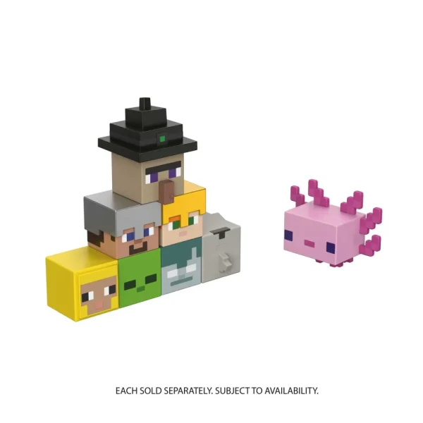 Best Sale Mini Action Figure Testa Mob, Assortimento Personaggi Del Videogioco Dal Design Pixelato Con Teste Giganti, Tutti Da Collezionare, Giocattolo Per Bambini, 6+ Anni, Hdv64 Action Figures