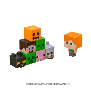 Best Sale Mini Action Figure Testa Mob, Assortimento Personaggi Del Videogioco Dal Design Pixelato Con Teste Giganti, Tutti Da Collezionare, Giocattolo Per Bambini, 6+ Anni, Hdv64 Action Figures