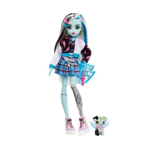 Fashion Frankie, Bambola Snodata Alla Moda, Dai Capelli Con Ciocche Blu E Nere, Con Accessori E Cucciolo, Giocattolo Per Bambini, 4+ Anni, Hhk53 Fashion Dolls