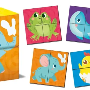 Outlet Montessori Baby Legno Cubes And Puzzle 2 In 1 Giochi Educativi In Legno