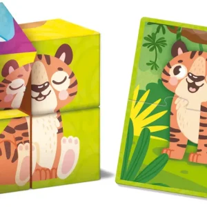 Outlet Montessori Baby Legno Cubes And Puzzle 2 In 1 Giochi Educativi In Legno