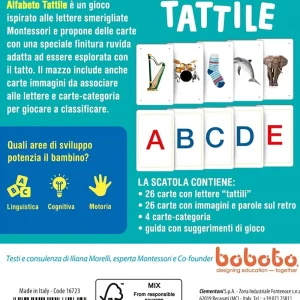 Sale Montessori Carte Alfabeto Tattile Primi Apprendimenti