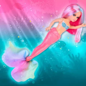 Best Sale Coral, Bambola Da 42 Cm Sirenetta Con Coda In Tessuto Colorato, Con Lunghi Capelli, Per Bambine/I Da 3 Anni Bambolotti