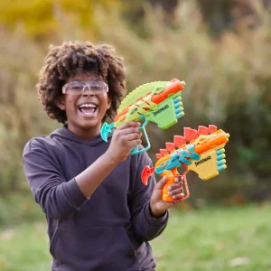 Outlet , Dinosquad Stego-Duo, 2 Blaster, 10 Dardi Elite 2.0, 2 Design A Forma Di Stegosauro, Blaster In Gommapiuma Per Giochi All'Aperto Di Bambini E Bambine Giochi Di Abilita E Sport