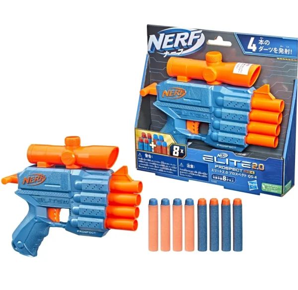 Store Elite 2.0, Blaster Prospect Qs-4, 8 Dardi Originali Elite, Blaster A 4 Dardi, Mirino Telescopico Fisso Giochi Di Abilita E Sport
