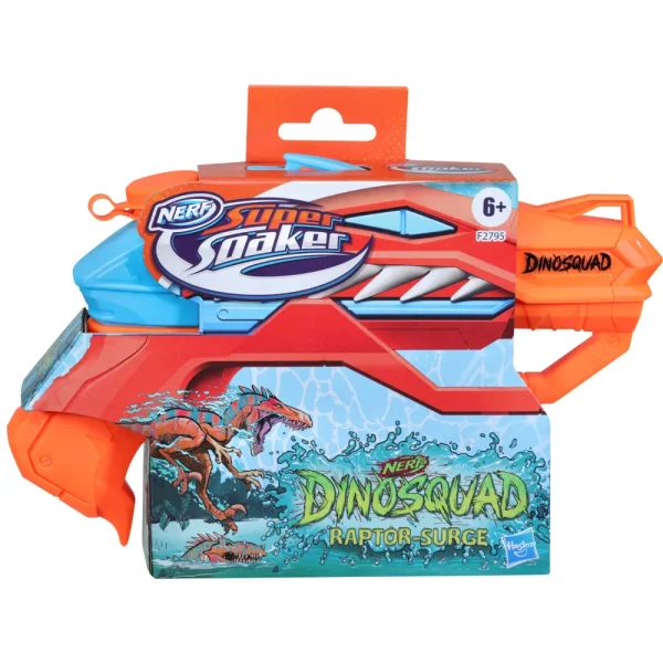 Clearance Super Soaker Dinosquad Raptor-Surge, Blaster Ad Acqua Con Spruzzo A Grilletto Pistole Ad Acqua