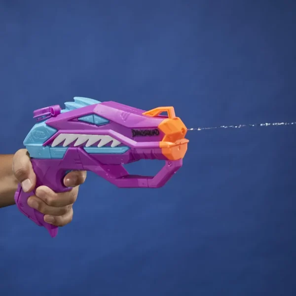 Hot Super Soaker Dinosquad, 2 Raptor-Surge, Include 2 Soaker Con Design A Forma Di Dinosauro Pistole Ad Acqua
