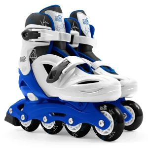Best Pattini A 4 Ruote Con Taglia Regolabile E Sistema Frenante Per Bambini Misura 31-35, Fibbie Regolabili E Imbottitura Dello Stivale Disponibile In Blu E Rosa Pattini E Skateboard