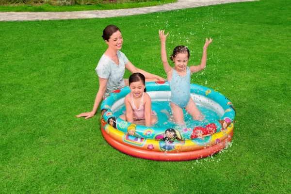 New Piscina 3 Anelli Disney Sirenetta Cm. 122 25 Gonfiabili Per Bambini