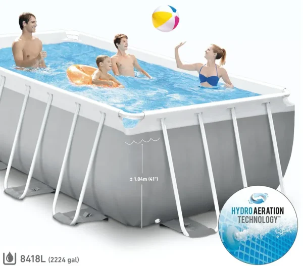 New Piscina Prisma Metal Frame 400X200X122 Cm Con Pompa Filtro Piscine Da Giardino