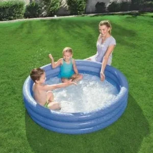 New Piscina Tinta Unita A 3 Anelli Cm. 152 30, 2 Colori Assortiti, Effetto Ghiaccio Gonfiabili Per Bambini
